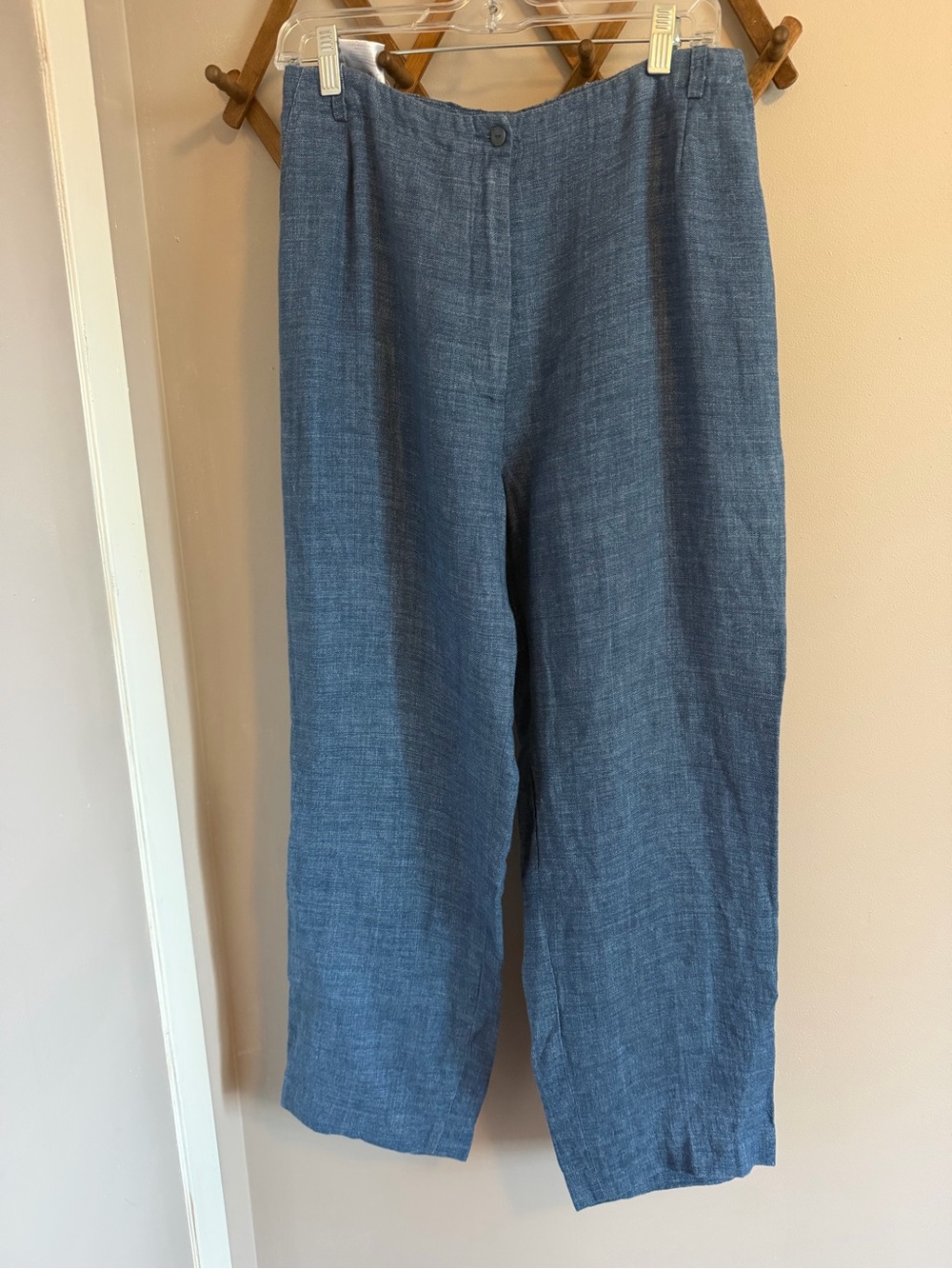 Vintage Jaeger Blue Linen Trousers UK16 USA14